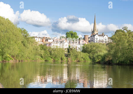 Die attraktive am Flussufer von Ross auf Wye, Herefordshire, England, UK Stockfoto