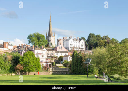 Die attraktive am Flussufer von Ross auf Wye, Herefordshire, England, UK Stockfoto