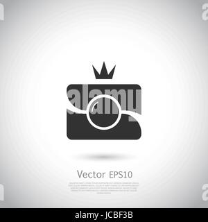 Kamera-Symbol im trendigen flachen Stil isoliert auf grauem Hintergrund. Stock Vektor