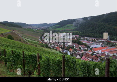 ländlichen Landschaft mit Weinbergen rund um Criesbach im süddeutschen Raum namens "Kochertal" Stockfoto