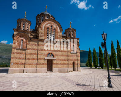 Trebinje, Bosnien und Herzegowina - 28. Mai 2017 - Hercegovačka Gračanica, eine serbisch-orthodoxe Kloster befindet sich auf dem Hügel Crkvina in Trebinje, Bosnien Stockfoto
