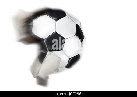 traditionelle Fußball spaltete es Seiten offen gesprengt Stockfoto