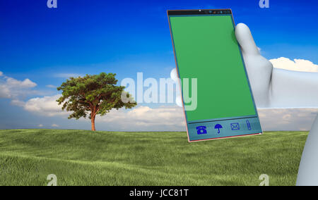 Arbeiten an großen Mobile fo für Adv telefonisch oder anderen Zweck Verwendung Stockfoto