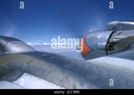 September 1958 Foto antik, Blick von einem kommerziellen Flugzeug Flügel. Quelle: ORIGINAL 35mm Transparenz. Stockfoto