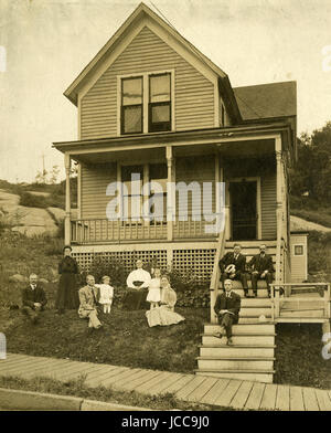 Antike 3. September 1907 Fotografie, Heimat und Familie in Duluth, Minnesota. QUELLE: ORIGINALFOTO. Stockfoto