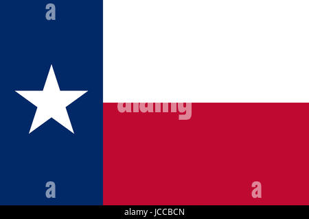 Abbildung der Flagge des Staates Texas in Amerika Stockfoto