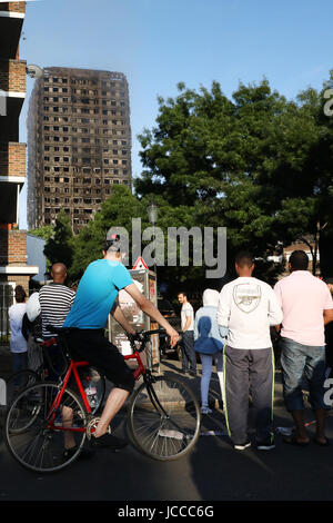 Grenfell Tower fire in London. London, UK. 14th June, 2017 Stockfoto