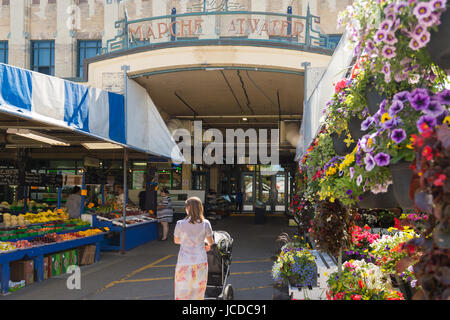 Atwater Market in Montreal, QC, Canada (Juni 2017 Stockfoto