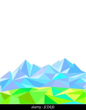 Abstrakte geometrische Polygon Hintergrundgrafik, Bild der Natur, Berge und Wiesen Stock Vektor