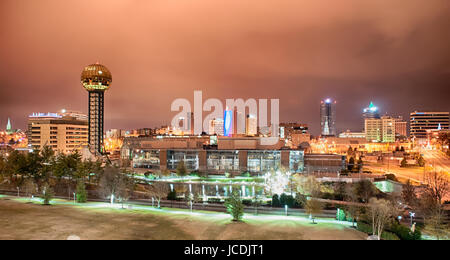 Knoxville Tennessee Skyline bei Nacht Stockfoto