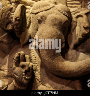 Detail des Ganesha Statue, Nord-Indien, 7. / 8. Jahrhundert n. Chr., Sandstein Stockfoto