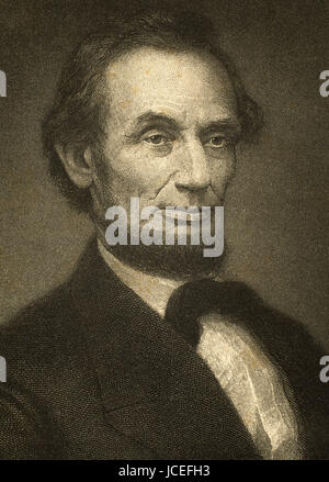 Abraham Lincoln (1809-1865). US-amerikanischer Politiker und lawyer.16th Präsident der Vereinigten Staaten. Porträt. Gravur. Stockfoto