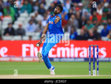 Indiens Jasprit Bumrah während der ICC Champions Trophy, Halbfinale bei Edgbaston, Birmingham. Stockfoto