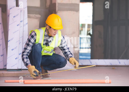 Bauarbeiter arbeiten Stockfoto