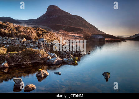 Cregennan Seen, unterstützt durch die Spitze Bryn Brith Snowdonia-Nationalpark, Gwynedd, Nordwales, UK Stockfoto