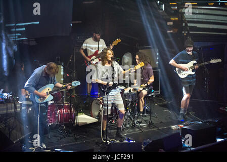 Manchester, UK. 14. Juni 2017. Australische psychedelic-Rock-band King Muskelmagen und die Eidechse Assistenten spielen die Albert Hall, Manchester, UK, 14. June Credit: John Bentley/Alamy Live News Stockfoto