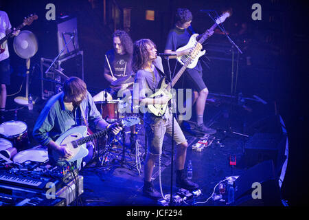 Manchester, UK. 14. Juni 2017. Australische psychedelic-Rock-band King Muskelmagen und die Eidechse Assistenten spielen die Albert Hall, Manchester, UK, 14. June Credit: John Bentley/Alamy Live News Stockfoto