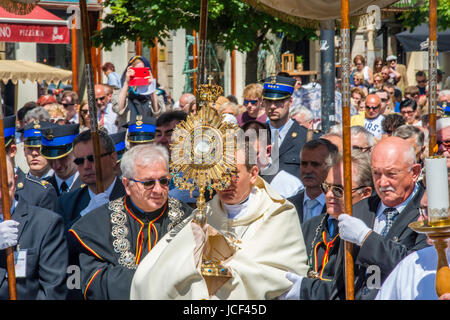 Warschau, Polen. 15. Juni 2017. Corpus Cristi Day Prozession in Warschau. Wichtigste fest. Bildnachweis: Rafał Dziorek/Alamy Live-Nachrichten Stockfoto