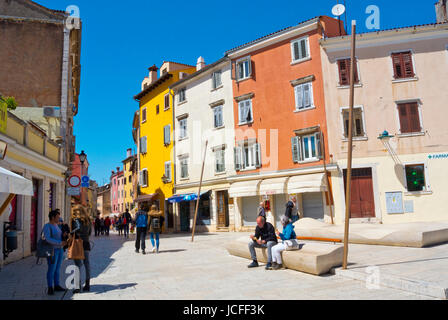 Carera Straße, Rovinj, Istrien, Kroatien Stockfoto