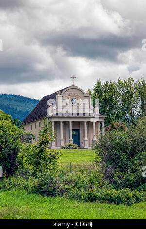 Die historische Cataldo Mission befindet sich in Nord-Idaho. Stockfoto