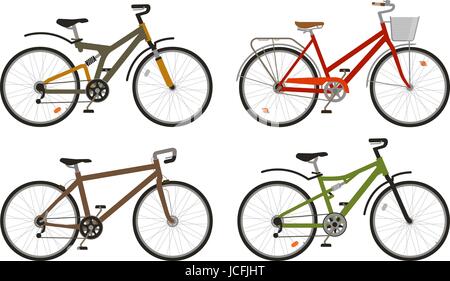 Fahrrad, Fahrrad stellen Icons. Radfahren, Transportkonzept. Vektor-illustration Stock Vektor