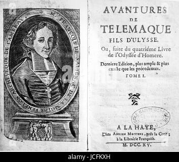 Die Abenteuer von Telemaque von François de Salignac De La Mothe Fénelon, Erzbischof von Cambrai. 1715-Edition. Stockfoto