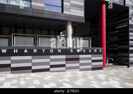 Exterieur der Wharton Square neue erschwinglichem Wohnraum in Edinburgh, Schottland, Vereinigtes Königreich. Stockfoto
