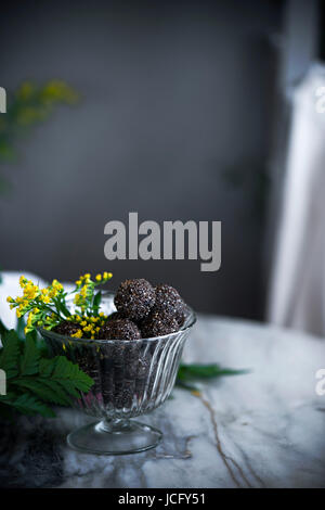 Vegane Schokolade Trüffel Stockfoto