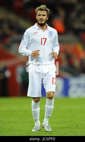 DAVID BECKHAM ENGLAND ENGLAND V BELARUS, WM Qualifikation WEMBLEY-Stadion, LONDON, ENGLAND 14. Oktober 2009 GAA692 ENGLAND V Weißrussland Stockfoto