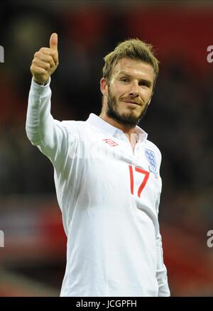 DAVID BECKHAM ENGLAND ENGLAND V BELARUS, WM Qualifikation WEMBLEY-Stadion, LONDON, ENGLAND 14. Oktober 2009 GAA696 ENGLAND V Weißrussland Stockfoto