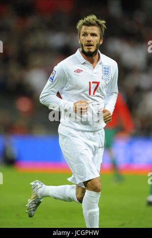 DAVID BECKHAM ENGLAND ENGLAND V BELARUS, WM Qualifikation WEMBLEY-Stadion, LONDON, ENGLAND 14. Oktober 2009 GAA747 ENGLAND V Weißrussland Stockfoto