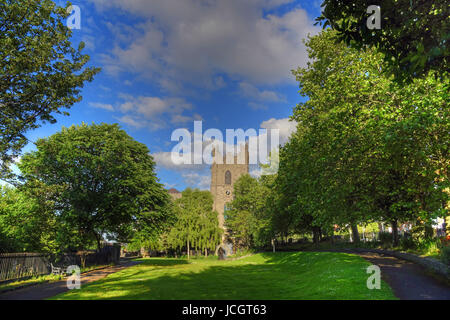 Dublin City Wall, St. Audoens Kirche in Dublin, Irland. Stockfoto