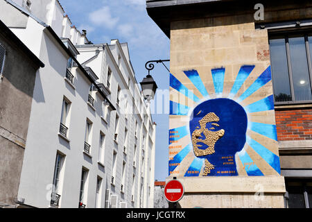 Street-Art Arbeit, Paris, Frankreich Stockfoto