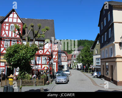 DILLENBURG, Deutschland, 27. Mai 2017: Blick auf die historische alte Stadt Zentrum von Dillenburg in Hessen ist ein beliebtes Touristenziel und ein Teil von der " Stockfoto
