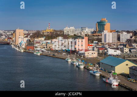 Der Hafen von Kushiro Stadt der Präfektur Hokkaido, Japan Stockfoto