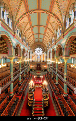 Princes Road Synagoge, Liverpool, zeigt Interieur. Erbaut im Jahre 1871 von W und G Audsley, ist es ein Klasse 1 aufgeführten Gebäude. Stockfoto