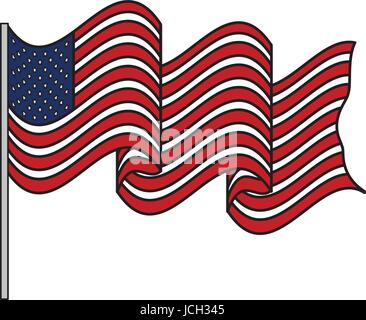 Vereinigte Staaten von Asmerica Flagge Stock Vektor