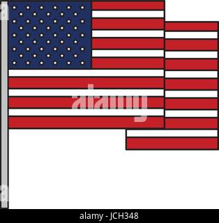 Vereinigte Staaten von Asmerica Flagge Stock Vektor