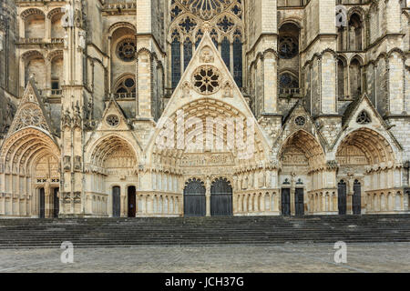 Cher (18), Bourges, la Cathédrale Saint-Étienne Classée Patrimoine Mondial de seine, Frankreich, la Fassade Occidentale / / Frankreich, Cher, Bourges, Saint Stockfoto