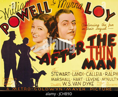 NACH dem dünnen Mann 1936 MGM Film mit William Powell und Myrna Loy und Asta der Hund Stockfoto