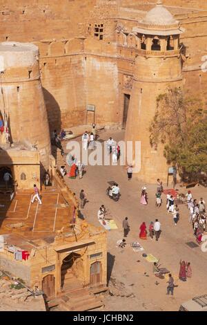 Eingang zu Jaisalmer Fort in Rajasthan, Indien. Stockfoto