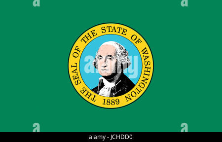 Abbildung der Flagge des Staates Washington in den USA Stockfoto