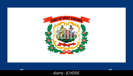 Abbildung der Flagge des Staates West Virginia in den USA Stockfoto