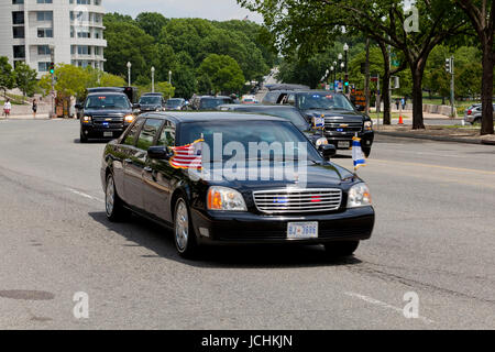 24. Mai 2011, Washington, DC USA: Der israelische Ministerpräsident Benjamin Netanyahu Autokolonne verlassen US Capitol, nach einer gemeinsamen Sitzung des Kongresses Adressierung Stockfoto
