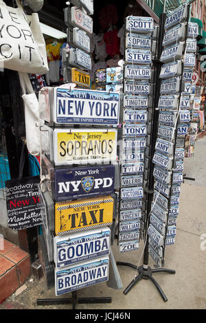 Neuheit Autokennzeichen New York City Souvenir shop DEUTSCHLAND Stockfoto