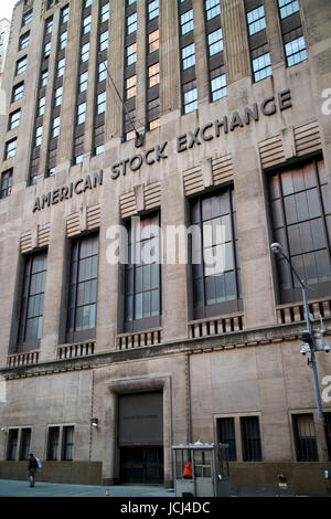 American Stock Exchange amex Gebäude New York City USA Stockfoto