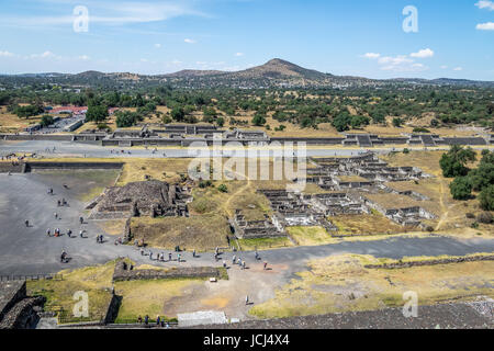 Blick von oben von Teotihuacan Ruinen - Mexiko-Stadt, Mexiko Stockfoto