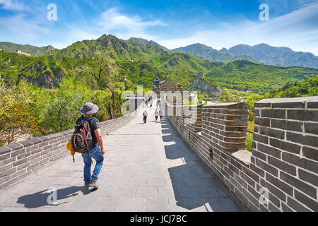 Die Great Wall Of China, UNESCO-Weltkulturerbe, Bezirk von Peking, China Stockfoto