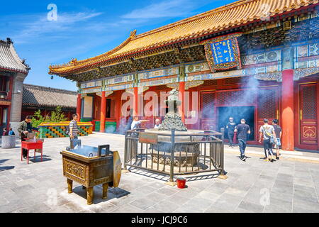 Yonghe Gong Lama buddhistische Tempel, Peking, China Stockfoto