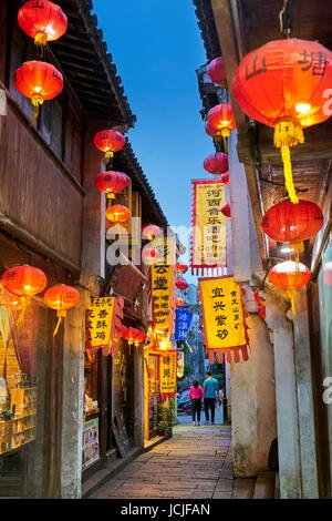 Chinesische rote Laterne an der Altstadt von Suzhou, China Stockfoto
